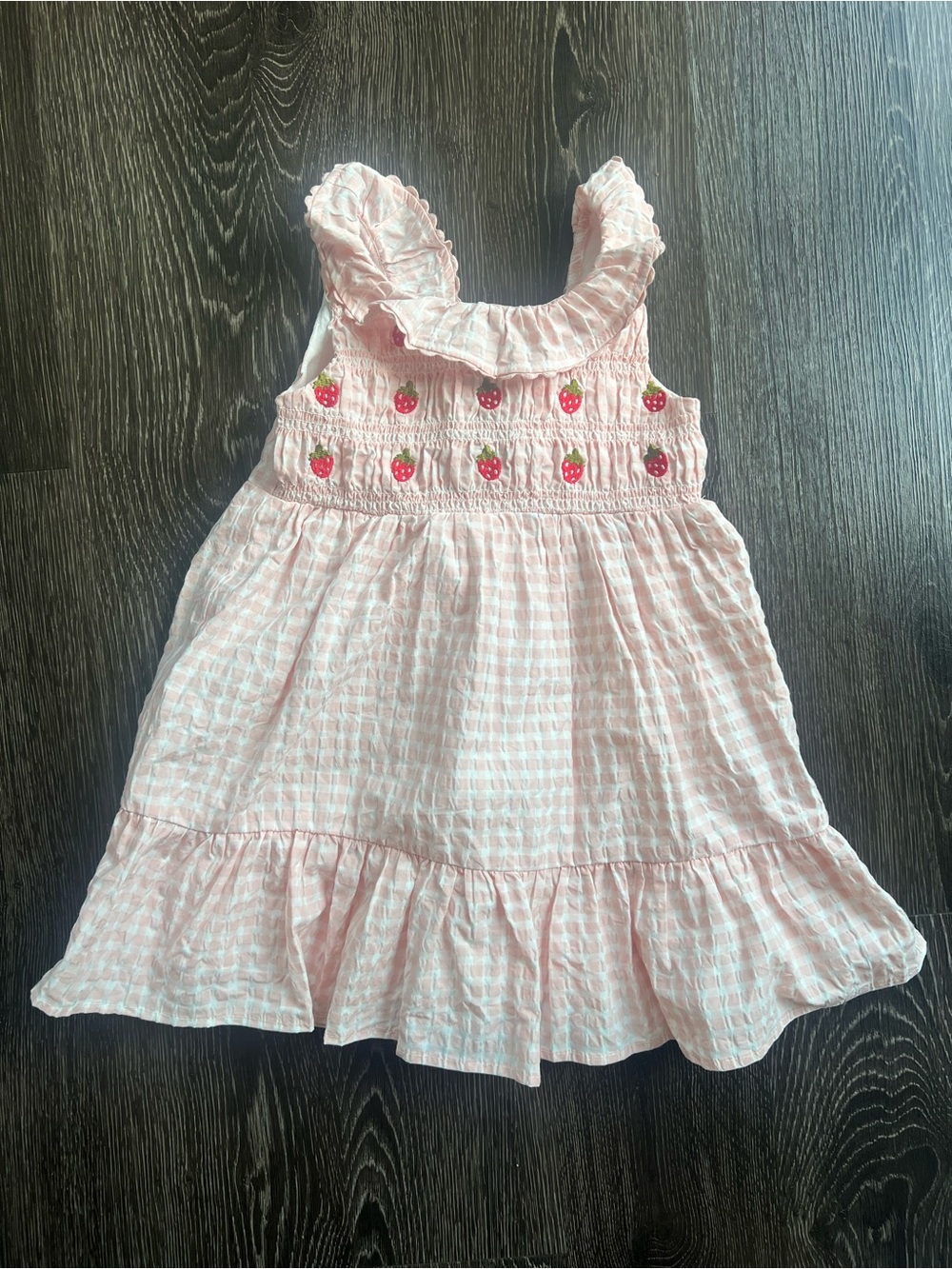 Christian Siriano Light Pink Strawberry-Embroidered Sundress